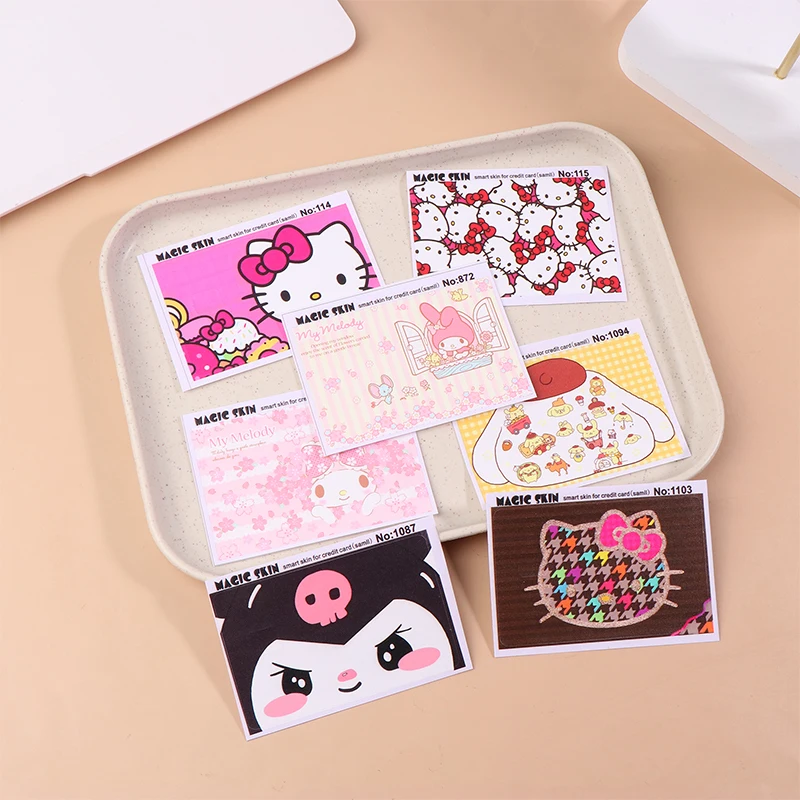 New Sanrio Hello Kitty My Melody Cinnamoroll Kuromi 2.5D HD PVC Film Tape Skin for Credit Card Debit Card Waterproof Stickers