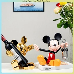 Disney Kawaii Cartoon Mickey Mouse Red Wine Rack decorazione ornamenti figura Home Room Tv Cabinet decorazione giocattoli carini regali