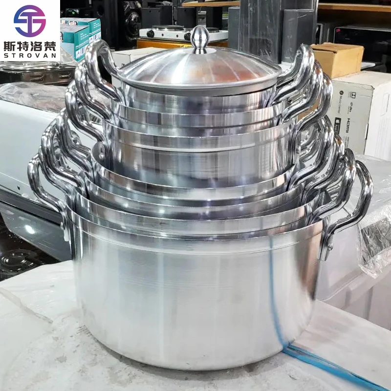 

Aluminum Cookware Set of 7 Piece Casserole Pots Thicken Aluminum Dia Cast Cookware