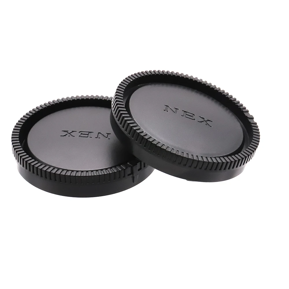 For Sony E / FE Rear Lens Cap Camera Body Cap Set Plastic Black for Sony E mount camera and lens NEX,A7,A9,A6000 series etc.