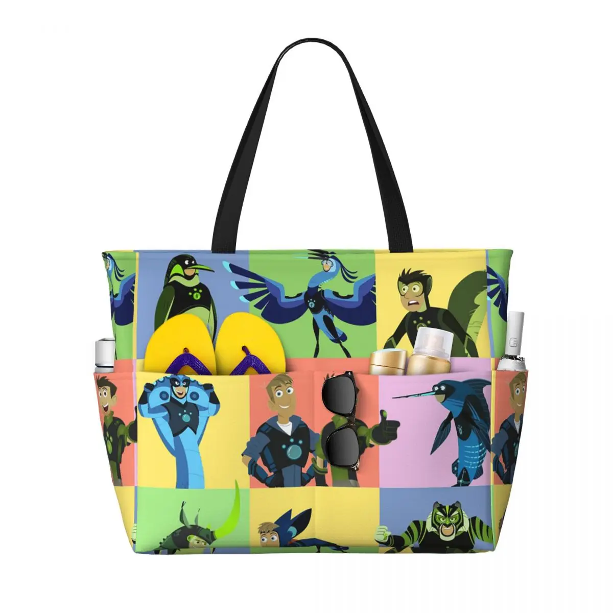 

Wild Kratts Creature Powers Beach Tote Bag Sport Gym Yoga Duffle Large Tote Bag Women Travel Bag Fitness bag
