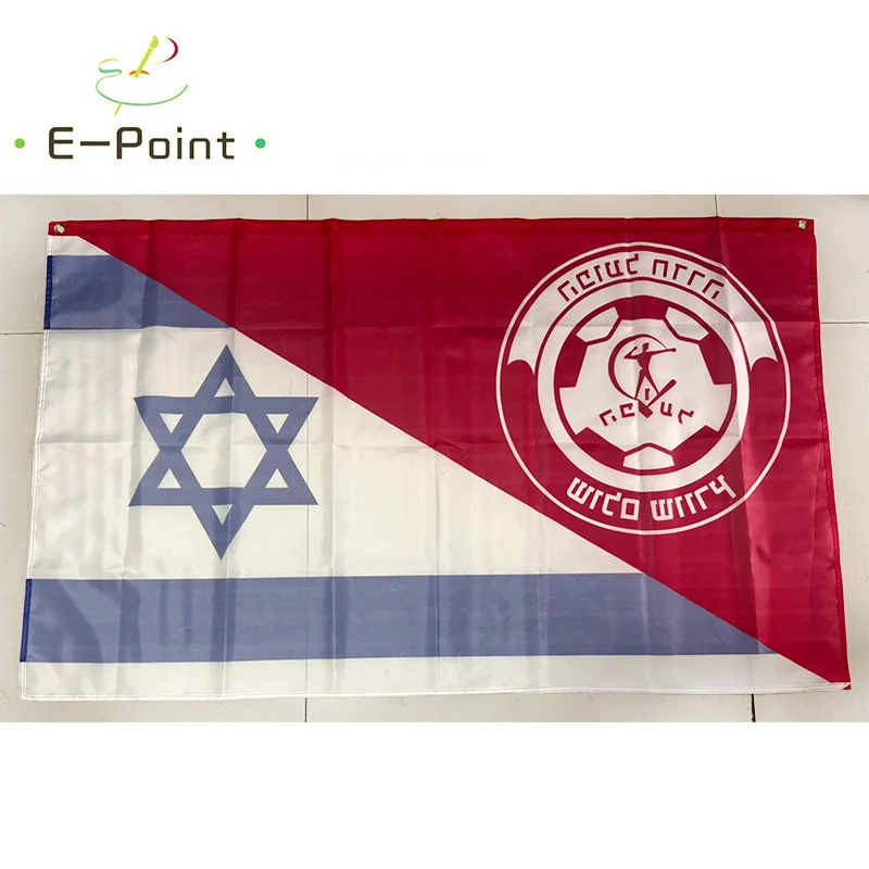 Hapoel hadera FC With Israel Flag Banner 3ft*5ft (90*150cm) Size Flags Banners free shipping