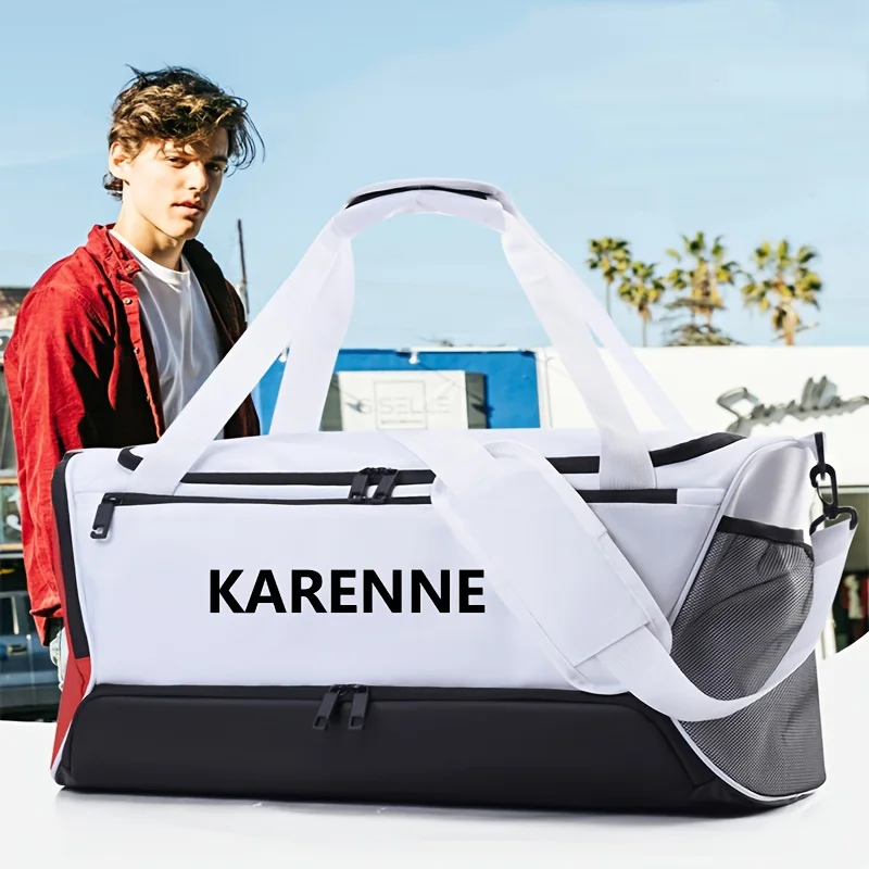اسم مخصص حقيبة كروسبودي لصالة الألعاب الرياضية حقيبة اليوغا شعار شخصي السفر حقيبة القماش الخشن الرطب الجاف المقصورات جيب الأحذية المستقلة #2