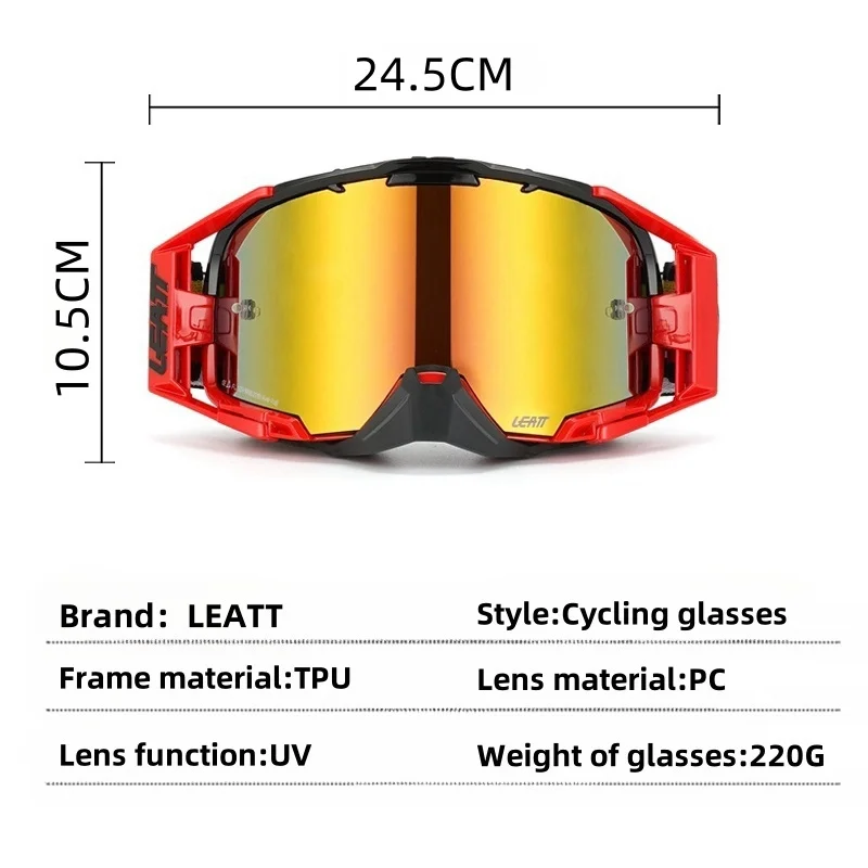 Leatt 6.5 Ultra HD Anti-fog Goggles Clarity Motocross Enduro Cycling Moto Dirt Bike MX MTB Riding Sunglasses HD Sports Goggles