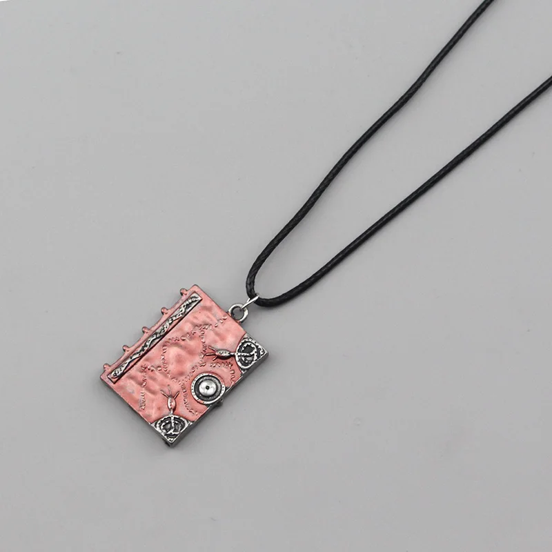 Movie 3D Spell Book Necklace Witches Sanderson Sisters Magic Book Double Sided Pendant Choker for Women Kid Gifts