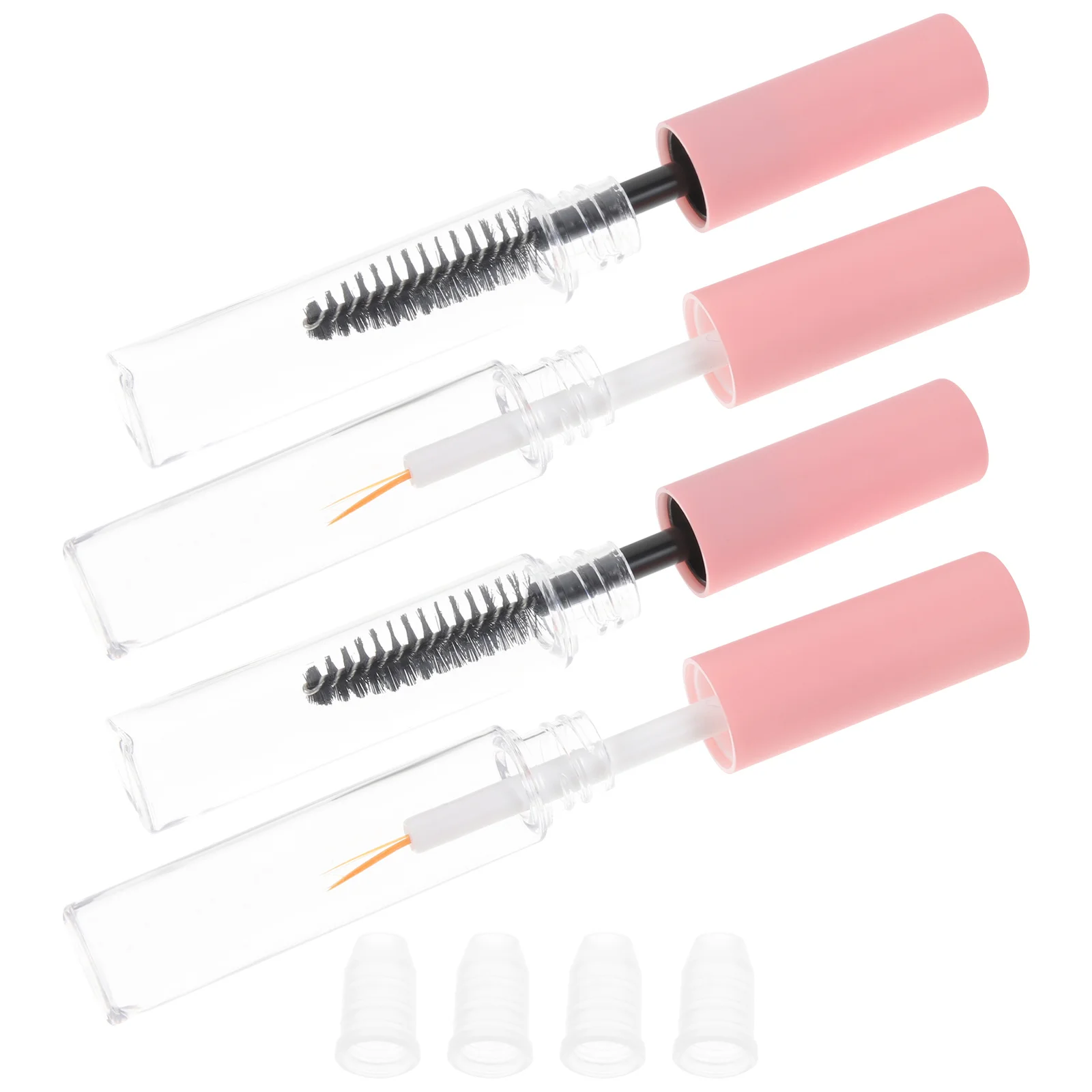 4Pcs Transparent Empty Mascara Tube Refillable Small Shadow Tip Liner Container Lightweight Compact for Easy Application and