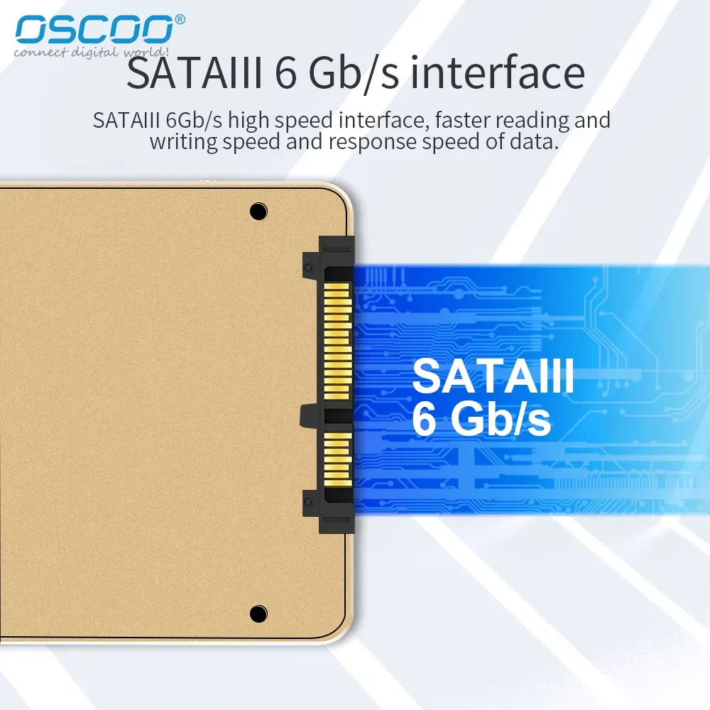 OSCOO SSD MLC Internal Solid State Drive 2.5Inch SATA3 SSD 512GB 256GB 128GB Hard Disk 2D MLC Nand Flash SSD for Desktop Laptop