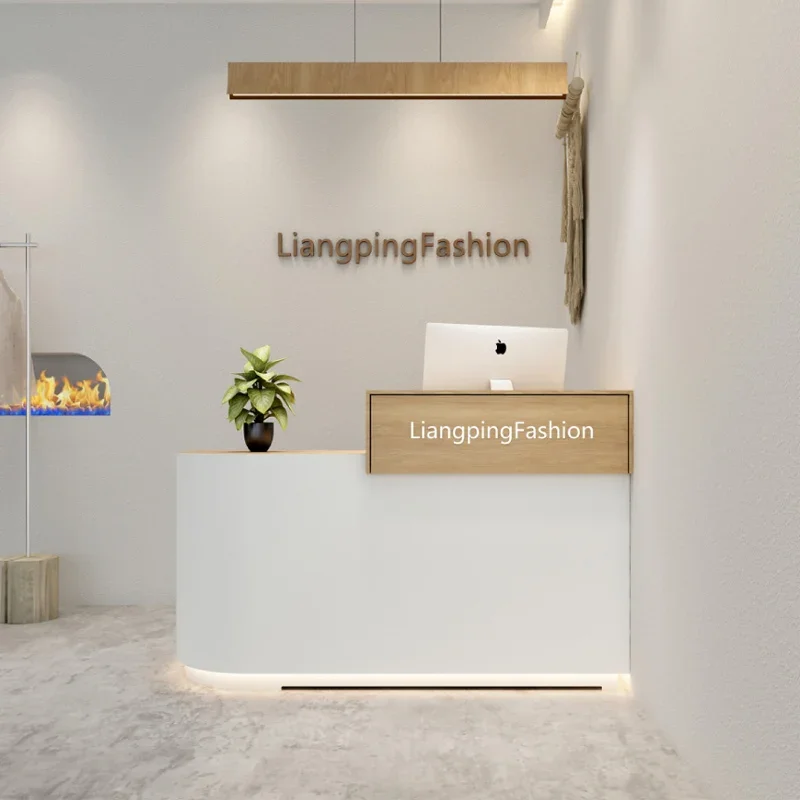 Checkout page Clothing shop Shop Small bar Commercial beauty salon Nail salon Simple modern front desk Reception counter