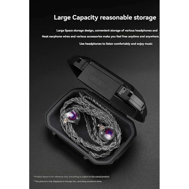 Grande Capacidade Earphone Storage Box, Dustproof, impermeável, à prova de choque