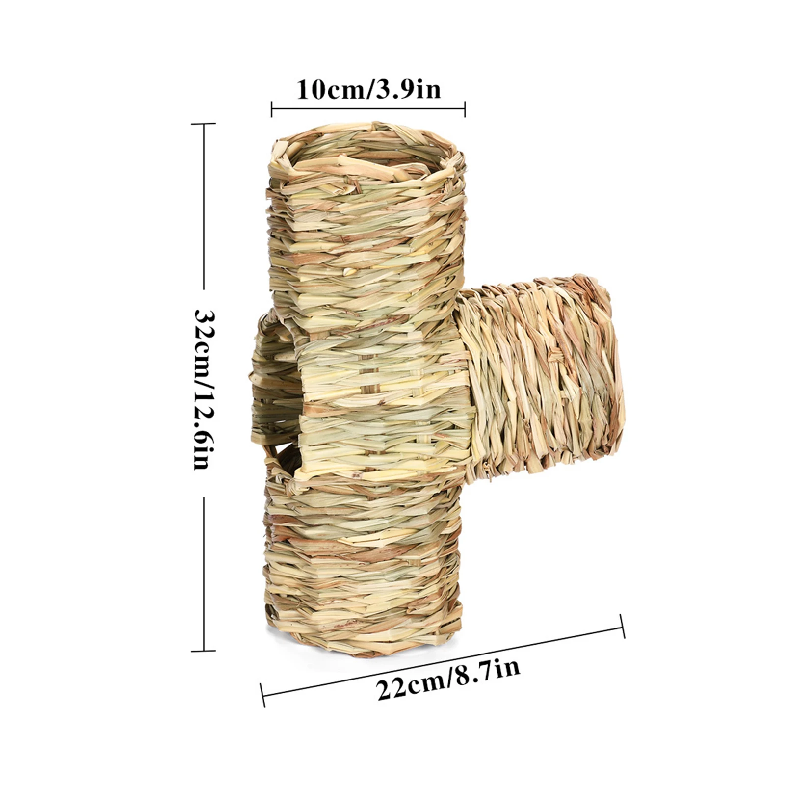 Hamster Grass Tunnel Bunny Toy Hideaway Pet Supplies Durable Straw House for Small Animals Little Rabbit Squirrel Hedgehog Mice