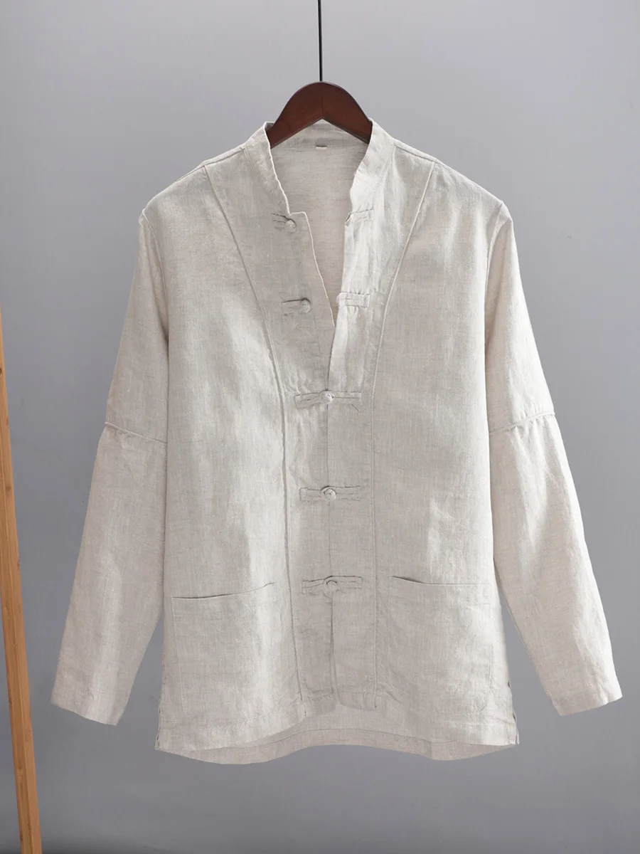 retro-style-men's-spring-summer-casual-linen-cotton-linen-loose-long-sleeve-shirt-stand-collar-tang-costume-traditional-chine