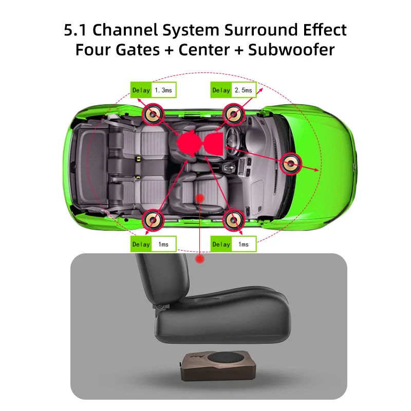 Sennuopu-DSPアンプ、車用、8インチシート下サブウーファー、ベーススピーカー、カーオーディオ、2025