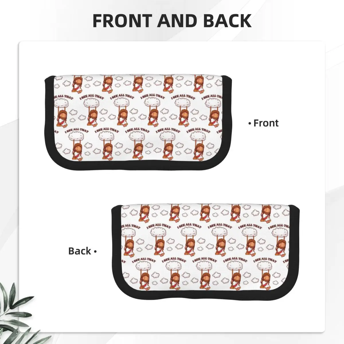 I See All That Cute Jesus On A Cloud Swing Pencil Case for Studen School Pen Box Pencil Bag Stationery Supplies Pen Holder Bag