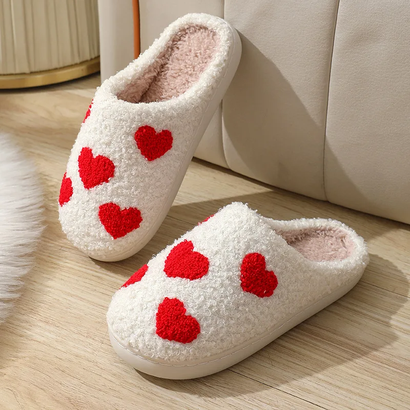 Men's New Autumn and Winter Checkerboard Cotton Slippers Cute and Simple for Men and Women Couples Indoor Home Plush Warm Cotton Slippers for Men