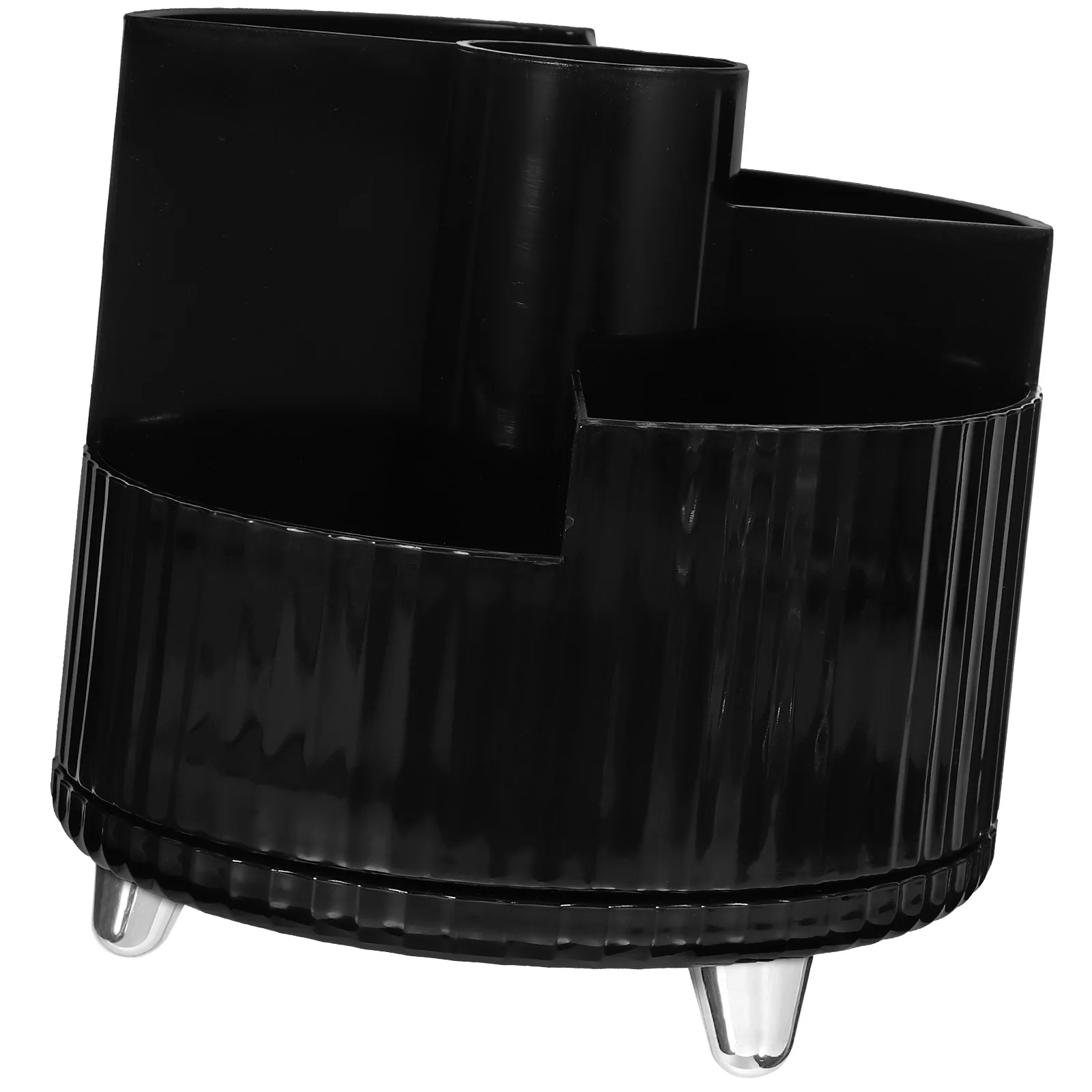 

360 Degree Rotation Cream White Pen Holder Makeup Brush ganizer Desktop Storage Box Stationery Rack Easy Access Durable