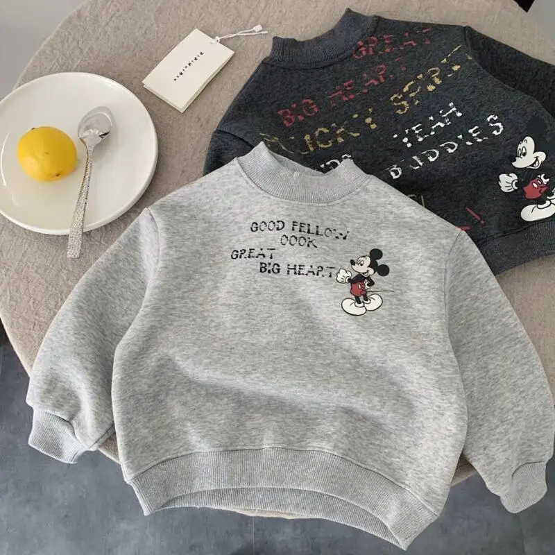 

Толстовка для девочек в стиле K-pop с мультяшным принтом, теплая, мягкая, из смесового хлопка, с милым дизайном, модная, уютная, для девочек