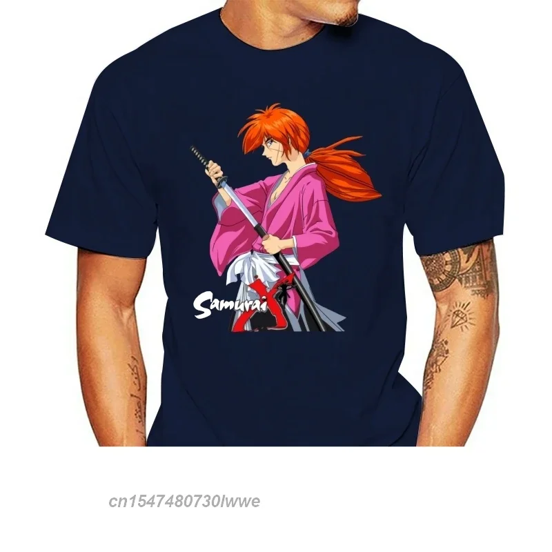 Rurouni Kenshin T Shirt Himura Kenshin Battousai Samurai X T-Shirt Men Cotton Tee Shirt 3xl Awesome Beach Graphic Tshirt