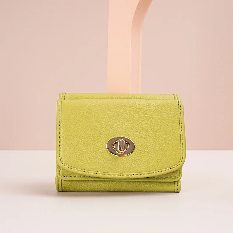 

Короткий кошелек из натуральной кожи, женский мини-кошелек из натуральной коровьей кожи, новинка 2025 года, женские кошельки с держателем для карт