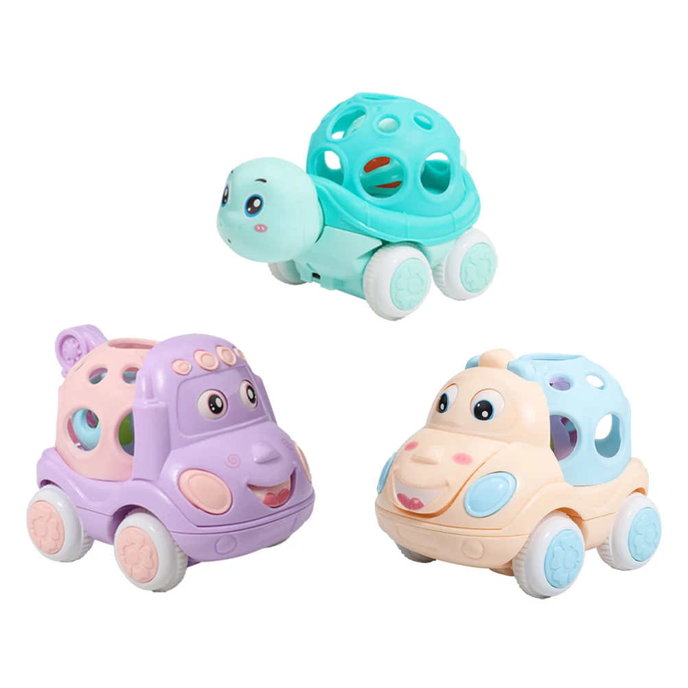 

3 Pcs Inertia Car Baby H bell Educational Cartoon Toys for Babies Safe Premium Plastic Material H Eye
