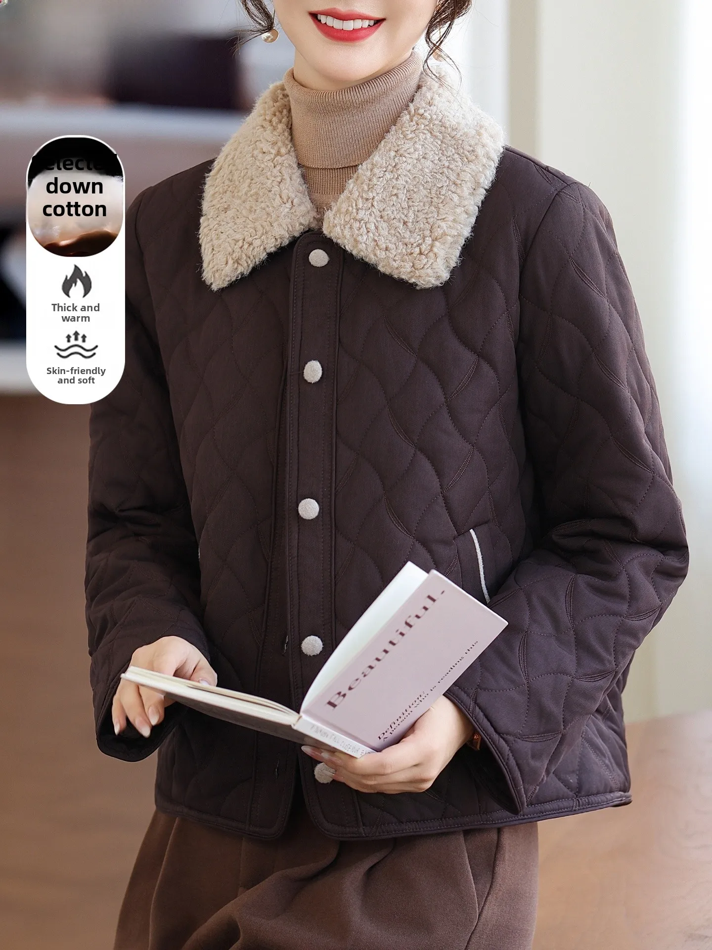 

Trendy Winter Jaet Cotton Puffer Coat for orter Women Warm Stand Fit Casual Sle Button Detail Women's Faion