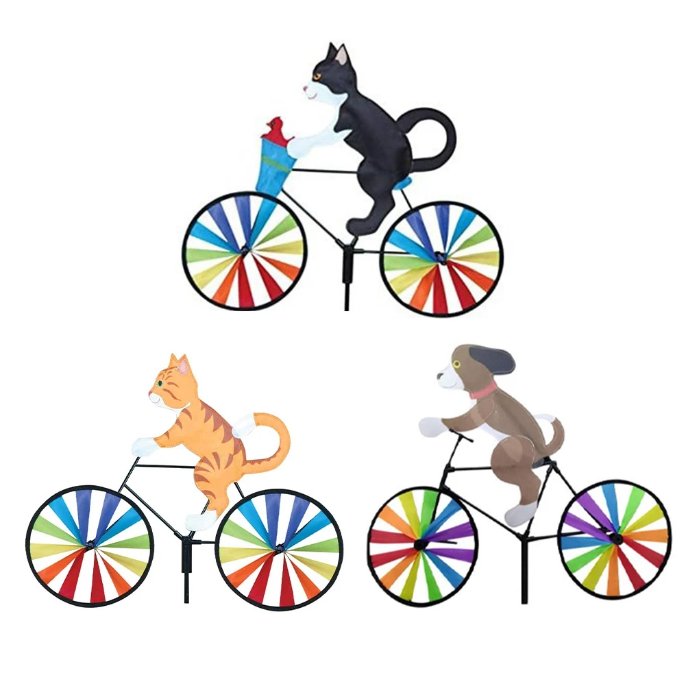 Kincir Angin Sepeda Kincir Angin Model Kartun Berkuda Kucing dan Anjing PoleJAS