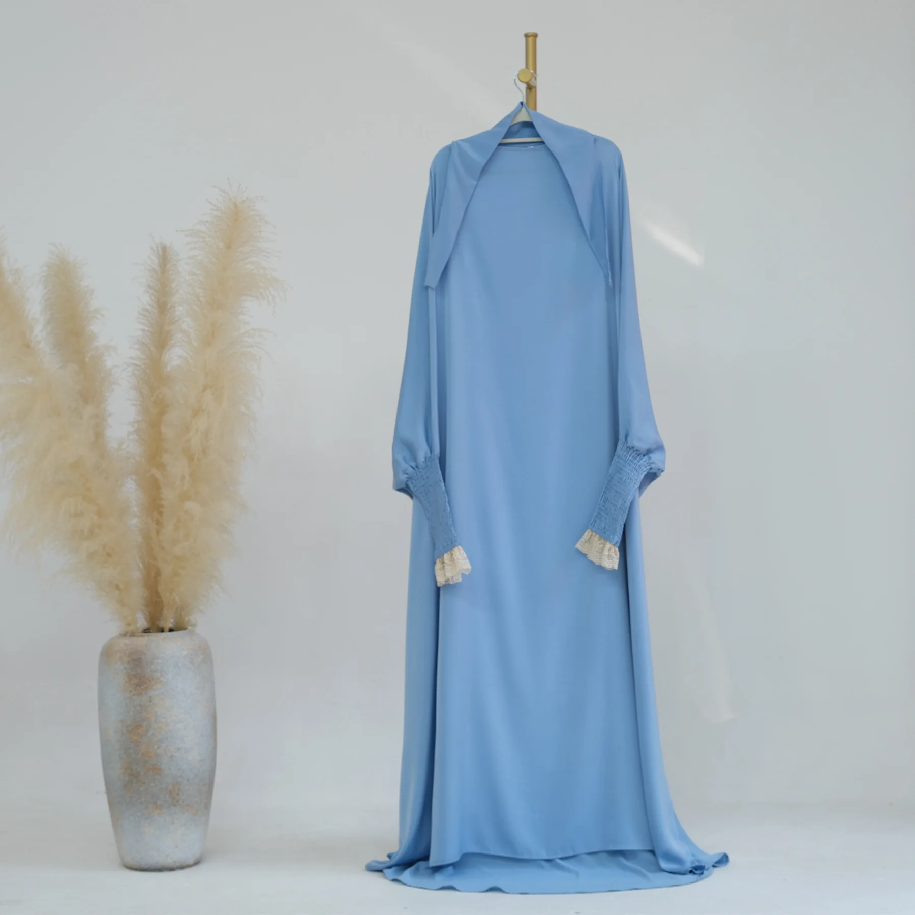 Muslimische Abaya Frauen Jilbab Islamische Kleidung Dubai Saudi Schwarze Robe Türkische Bescheidenheit Einteiliges Gebetskleid Mit Kapuze Smockärmel