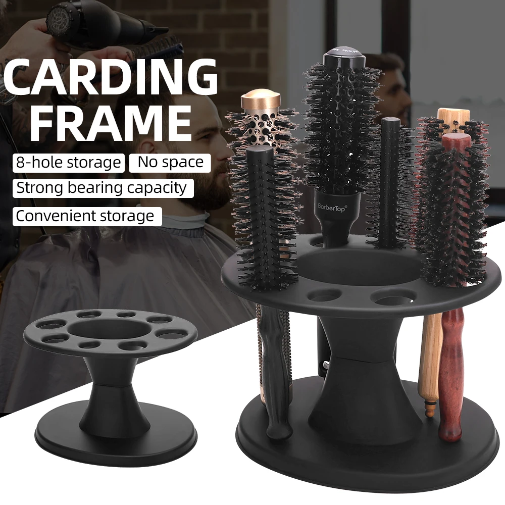 

Barber 8 Holes Round Comb PP Storage Stand For Hairdressing Combs Brushes Scissors Iron Roll Organizer Rack Hair Styling Holde