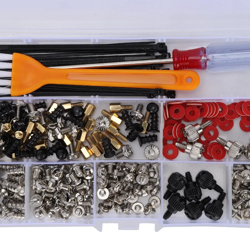 

330PCS Black Computer Screws Kit Brass Standoffs Carbon Steel Standoffs Assortment Kit with Washers PC Case Screws Set