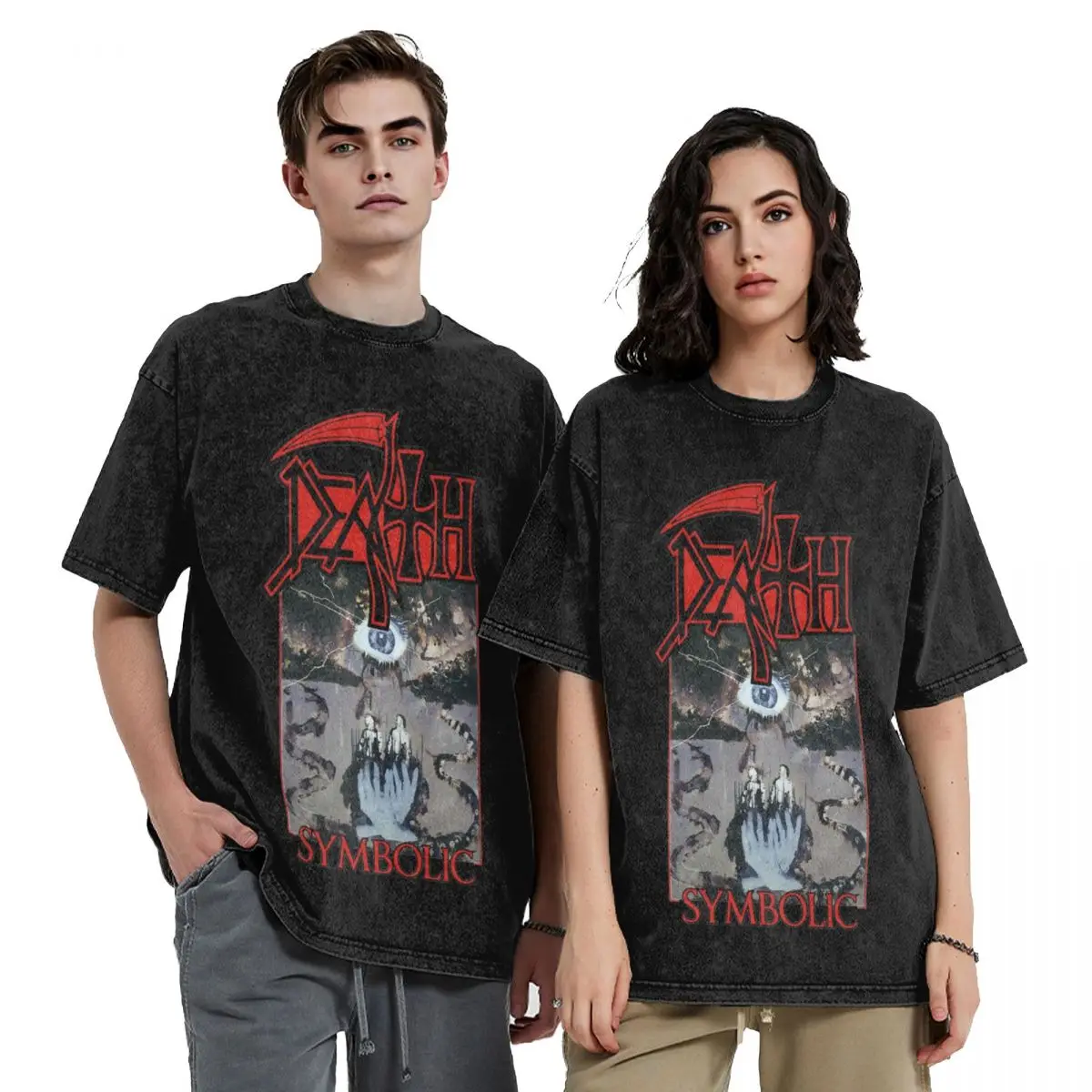 Summer Symbolic Album Death Metal Band Washed T Shirts Merch Oversize T-Shirt for Men Women Tee Shirt