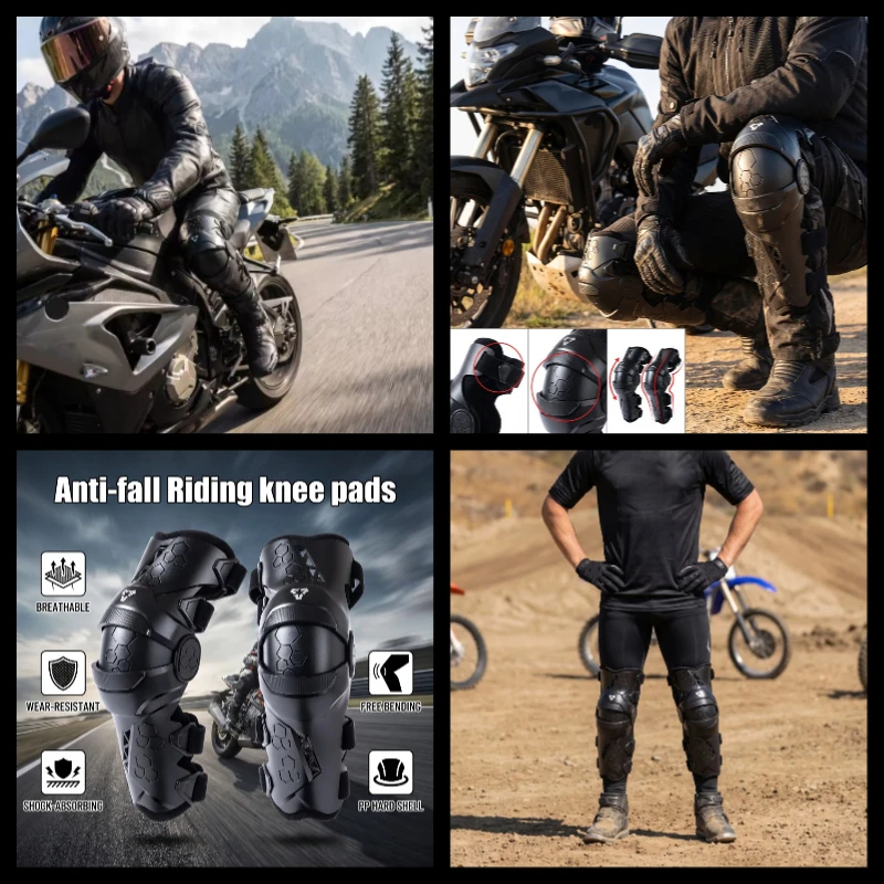 Sports Equipment Knee Support - ライディングニーサポート 調節可能な通気性のある膝パッド バイクツーリング サイクリング アウトドアスポーツ用 フリーサイズ