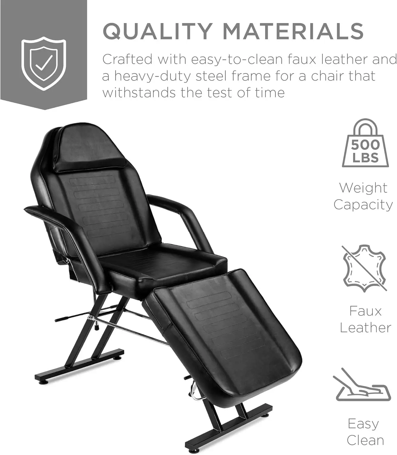 Best Choice Products 71in 3-Section Multipurpose Massage Bed, Spa & Salon Facial, Tattoo Chair w/Hydraulic Stool, Removable Head