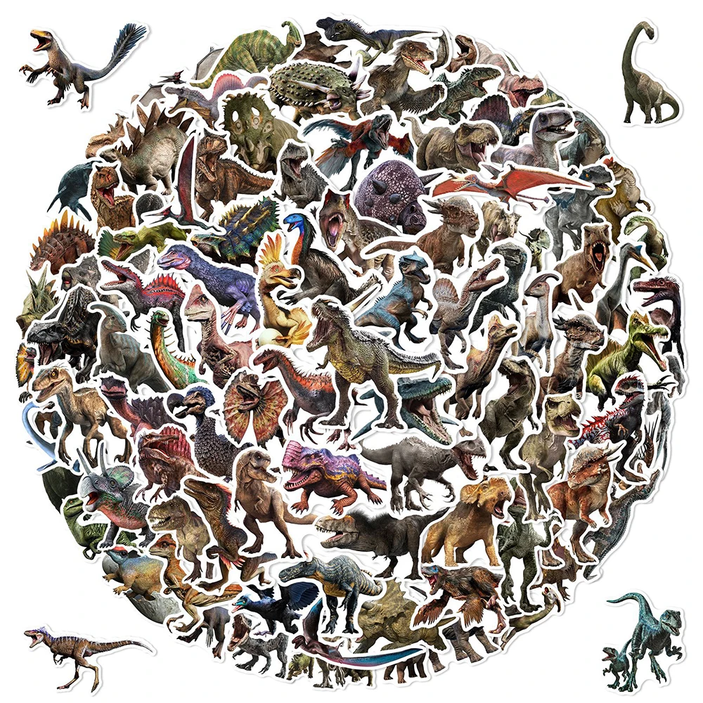 10/30/50/100pcs Cool Jurassic Dinosaur Cartoon Stickers Funny Kid DIY Sticker Toy Laptop Scrapbooking Phone Graffiti Decals Pack