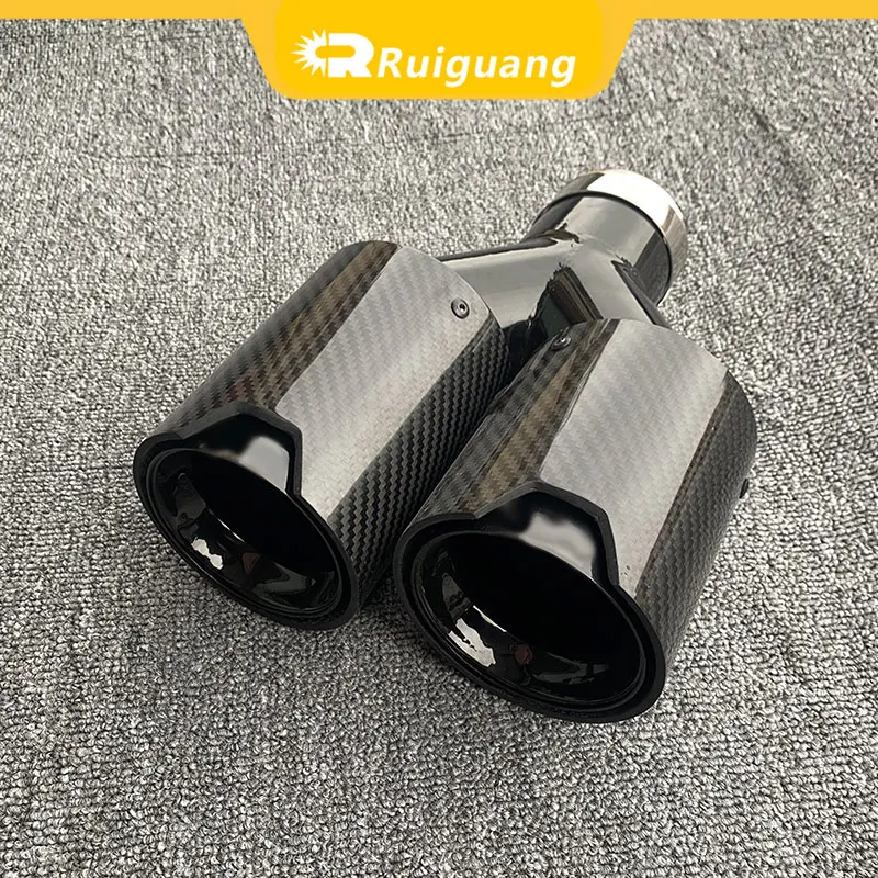 1pcs Carbon Fiber Y Style Outlet 93mm Double Muffler Tips Universal Exhaust Tips End Pipes for BMW Series for M Performance