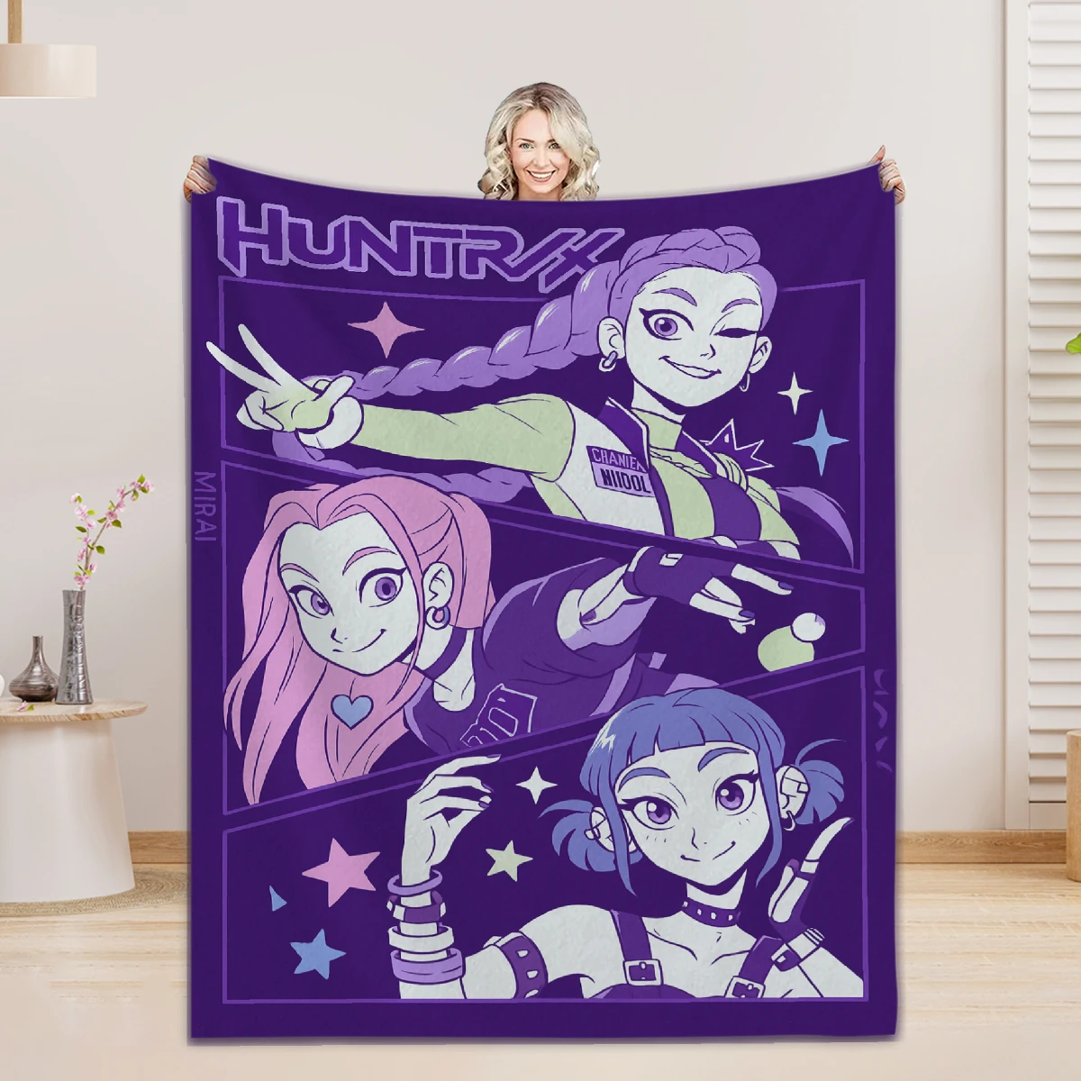 

2025 Movie K-Pop Demon Hunters Cat Flannel Blankets Travel Living Room Bedroom Sofa Bithday Gifts For Kids Soft Throw Blanket