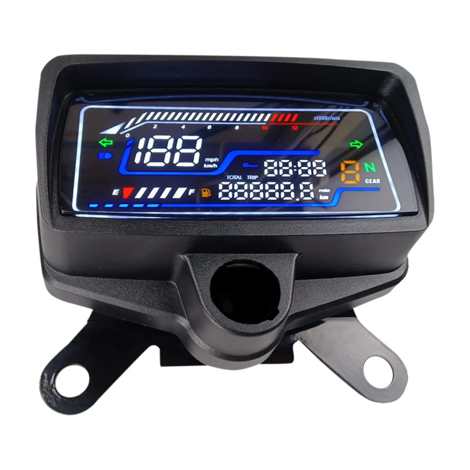 

Motorcycle Digital Speedometer Odometer Clock Anti Glare Display Multifunction Gauge Meter for Motorbike Dashboard