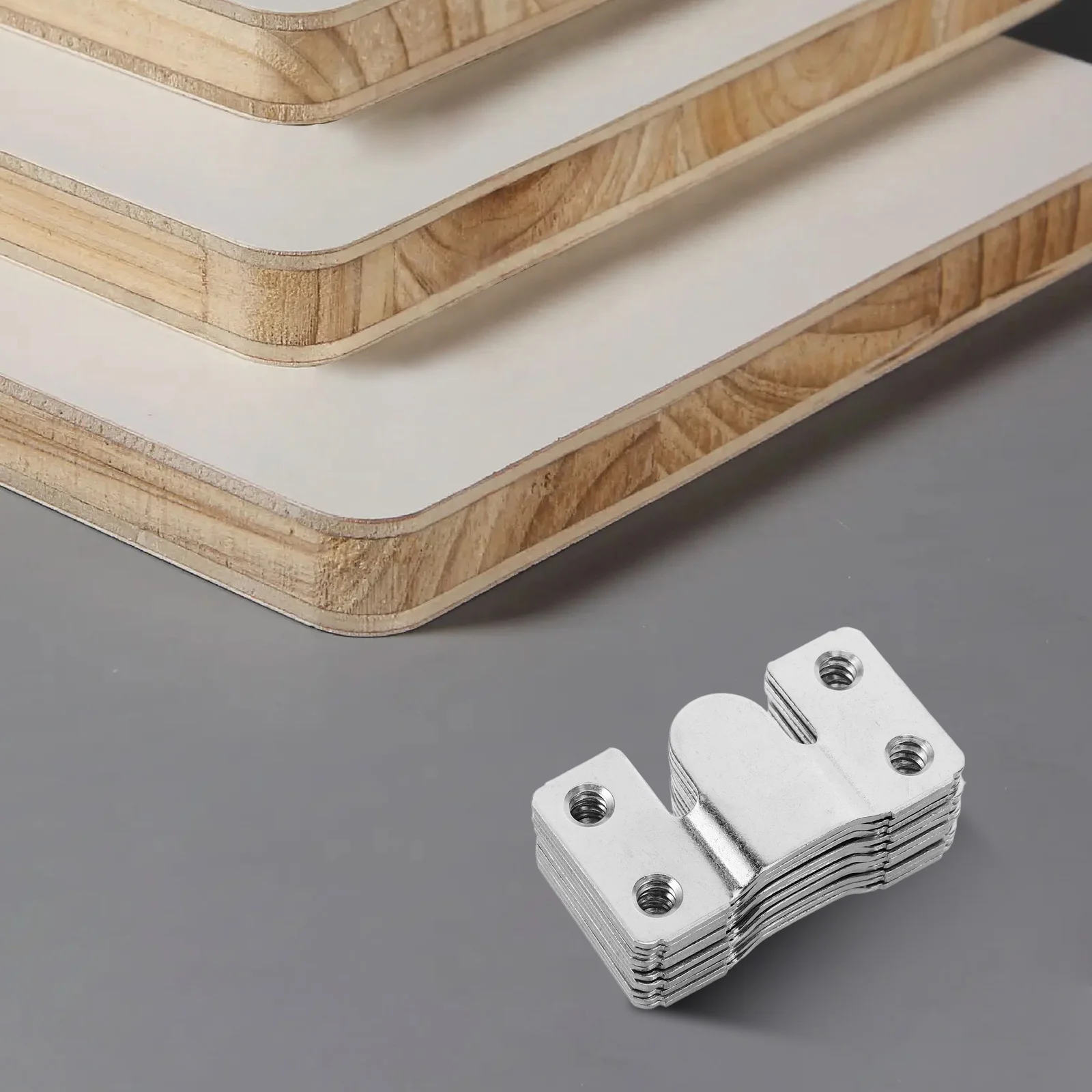 

12pcs Invisible Hanging Buckle Stainless Steel Heavy Duty Wall Mount Brackets For Bed Frame Headboard Support Furniture Hardware