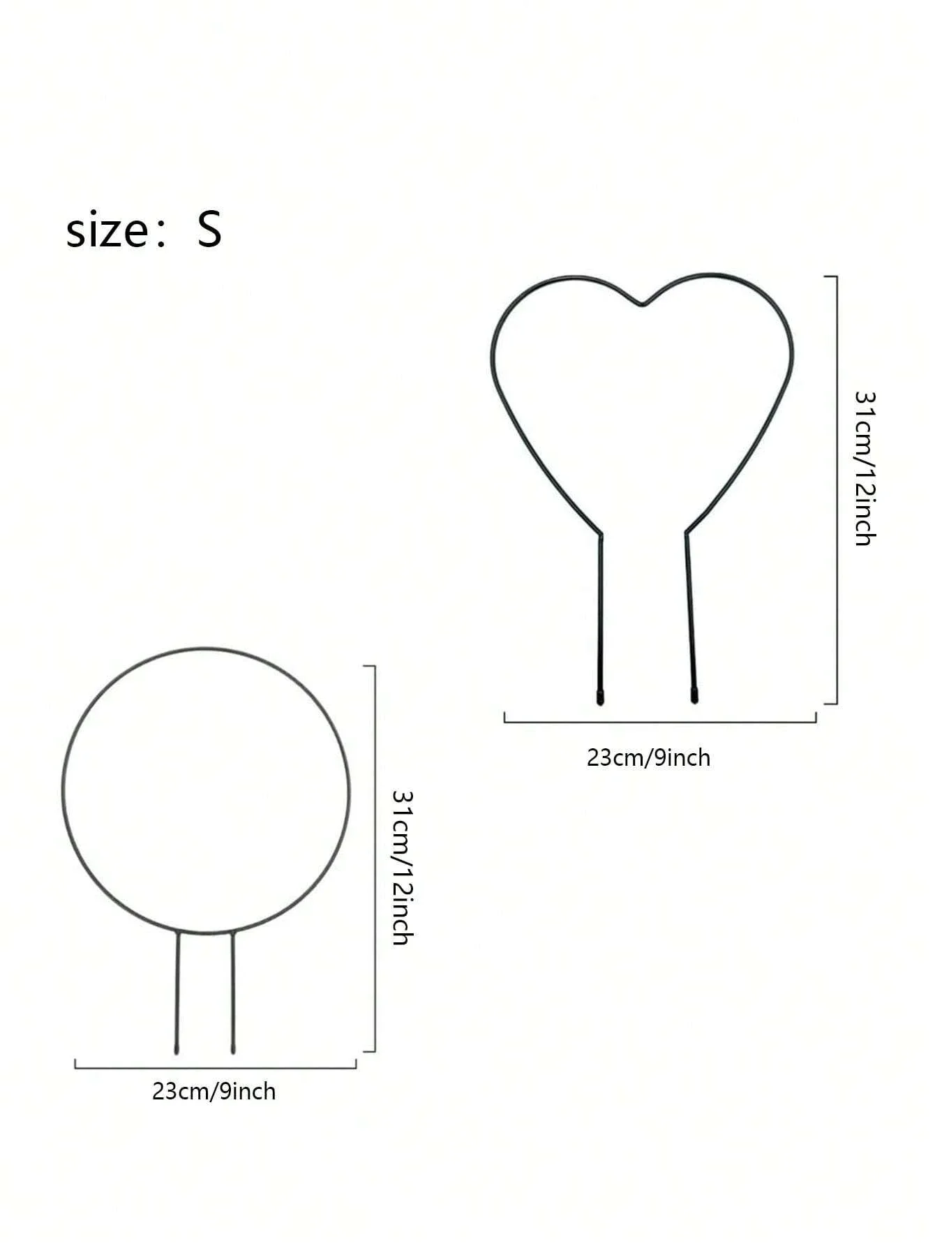 1 szt. Stojak na rośliny z kutego żelaza w kształcie serca, stojak na kwiaty ogrodowa, narzędzie do wystrój ogrodu do wspinaczki do roślin, idealne