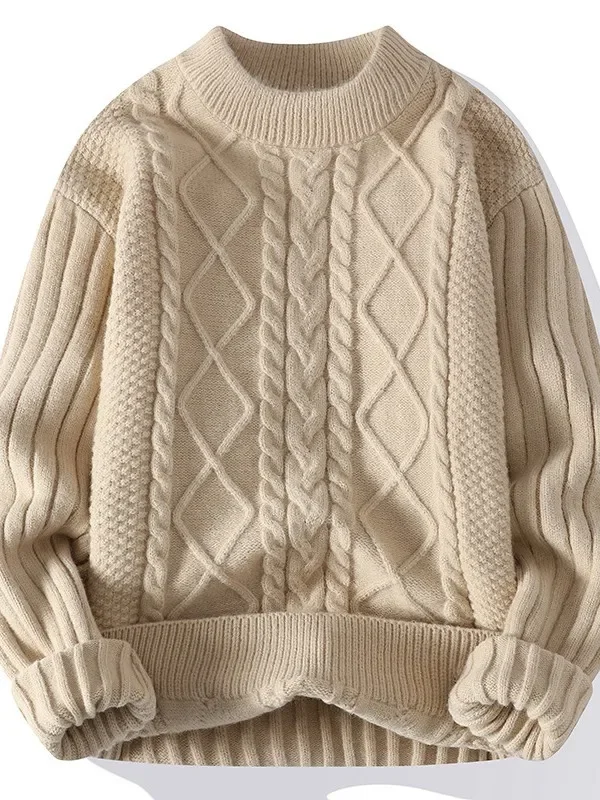 LIBIELIY 2025 Autumn Casual Men's Sweater O-Neck Striped Slim Knittwear Mens Sweaters Pullover Men Harajuku Mens Retro Sweaters