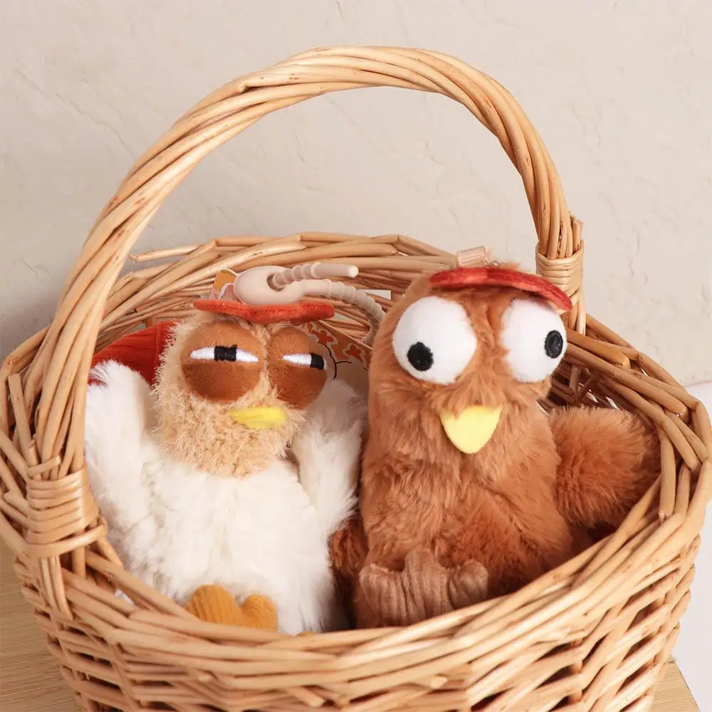 

Funny Rubber Chicken Keychain Cartoon Hens Key Ring Soft Metal Egg-laying Animal Key Holder School