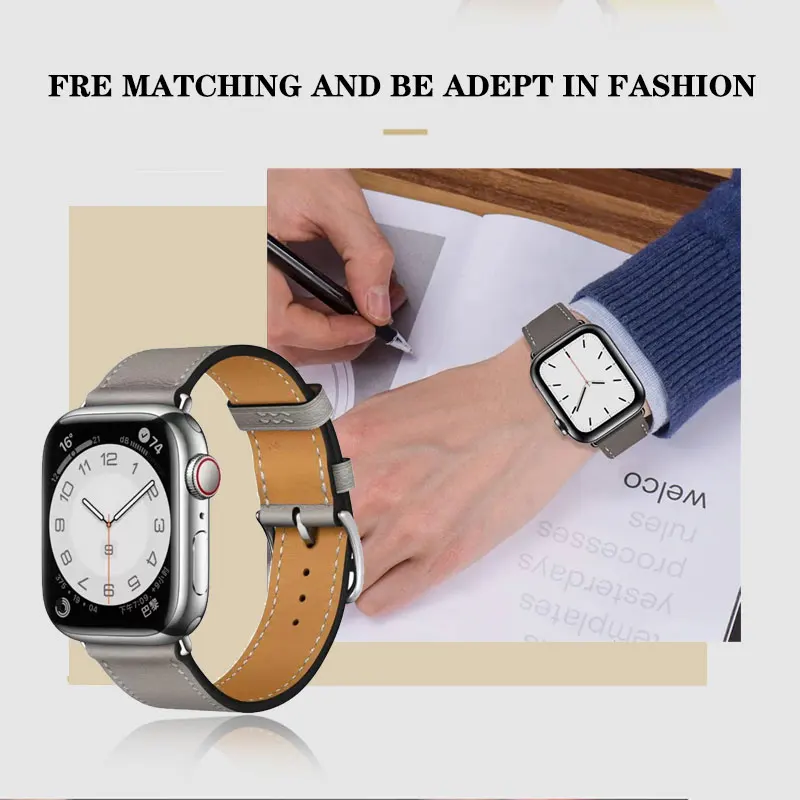 Correa de cuero para Apple watch Ultra, pulsera de repuesto para iwatch 9, 8, 7, 6, 5, 4, 3 SE, 44mm, 42mm, 40/38mm, 49mm, 8, 7, 45mm, 41mm