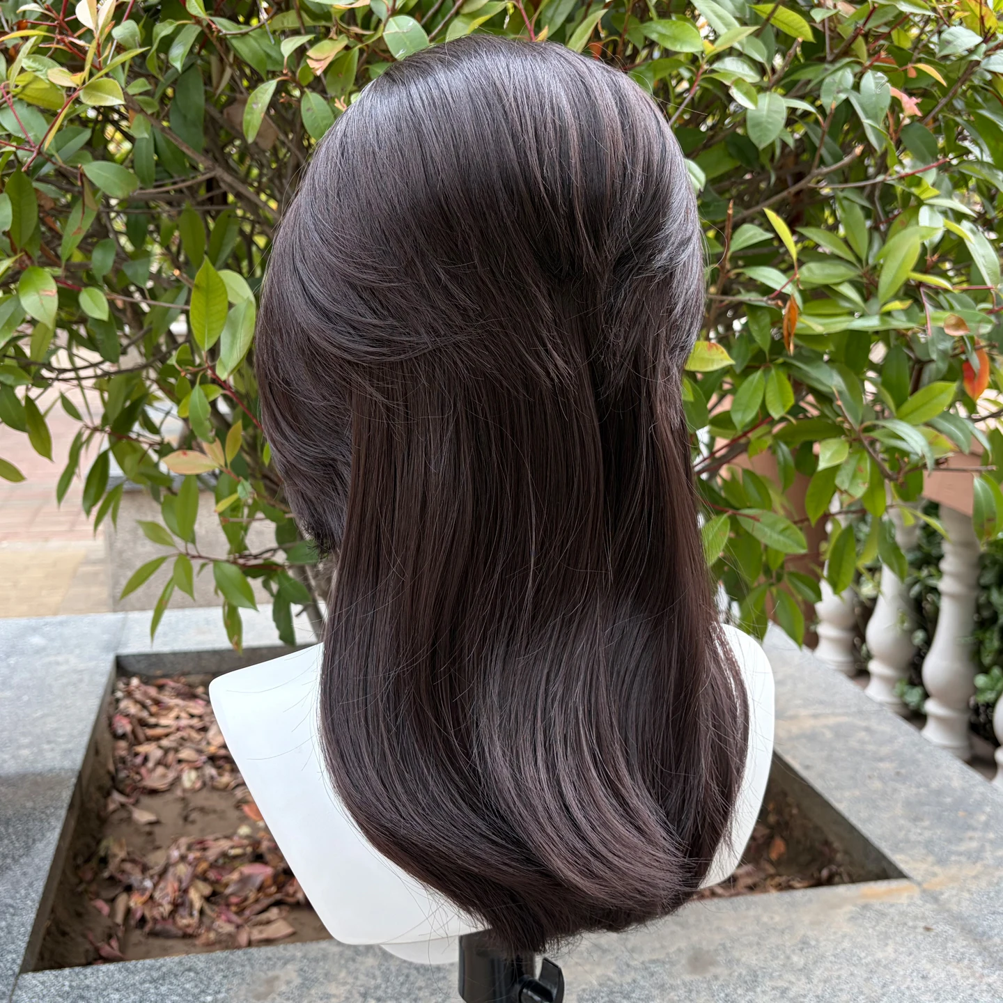 Widow's Peak Synthetic Lace Front Wigs 13×4 Dark Brown Wolf Tail Lace Wig Heat Resistant Synthetic Hair Wig for Cosplay