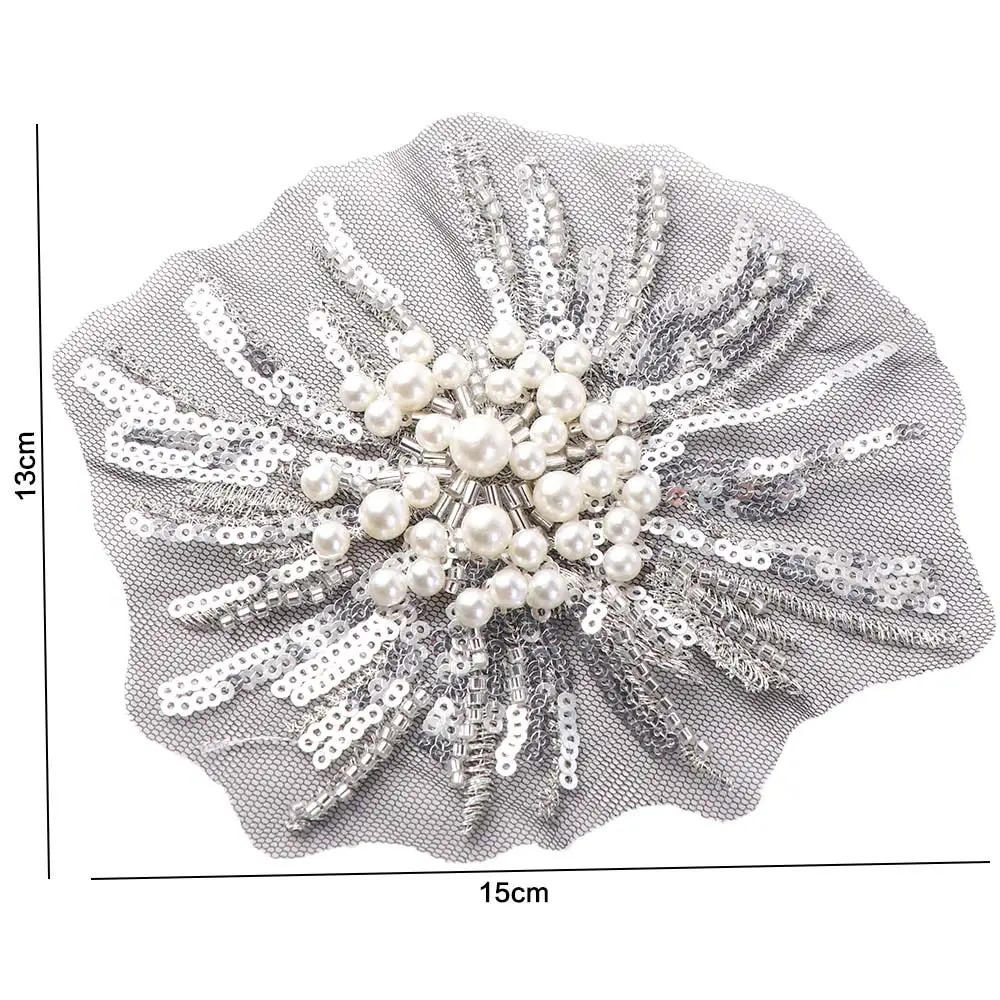 Shape Beads Applique Medium-Sized Luxury Applique Patches Handmade Beaded Delicate Embroidery Applique Dance Costumes