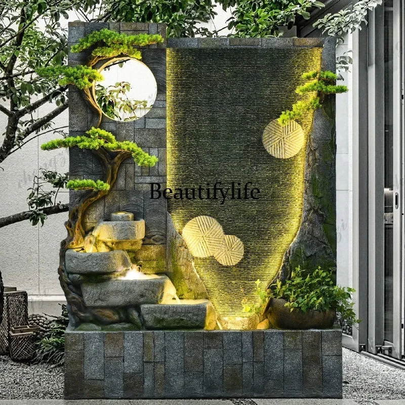 A139 Water curtain wall, running water screen  landscape circulation water feature, floor-to-ceiling fountain decorative ornamen