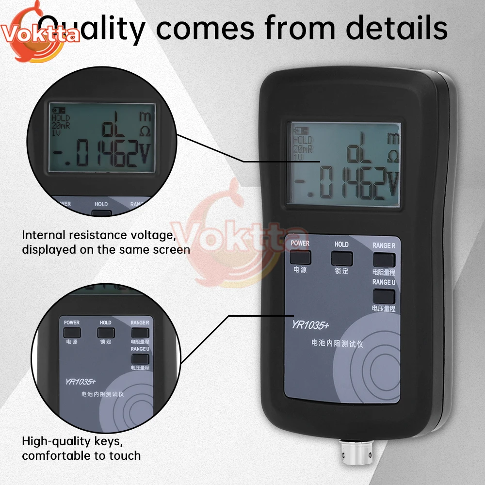 YR1035 High Precision Lithium Battery Internal Resistance Tester 4-Wire 18650 Battery Tester Detector for Electric Vehicle Group