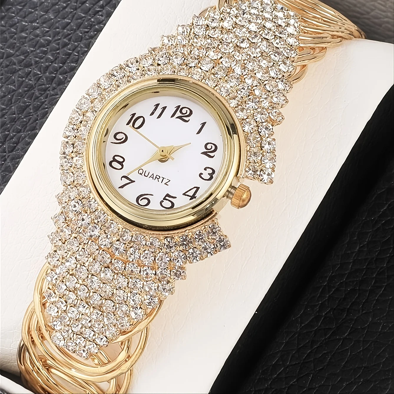 Elegant Full Rhinestone Women Watches Fashion Bracelet Bangle Ladies Quartz Wristwatch Reloj Mujer image 2