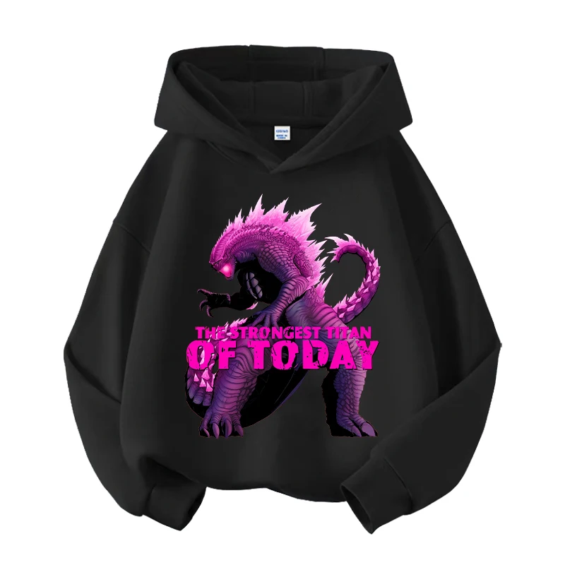 Godzillas VS KingKongs Hoodies Boys New Anime Action Figures Sweatshirt Kids Winter Autumn Warm Pullover Children Clothes Gift