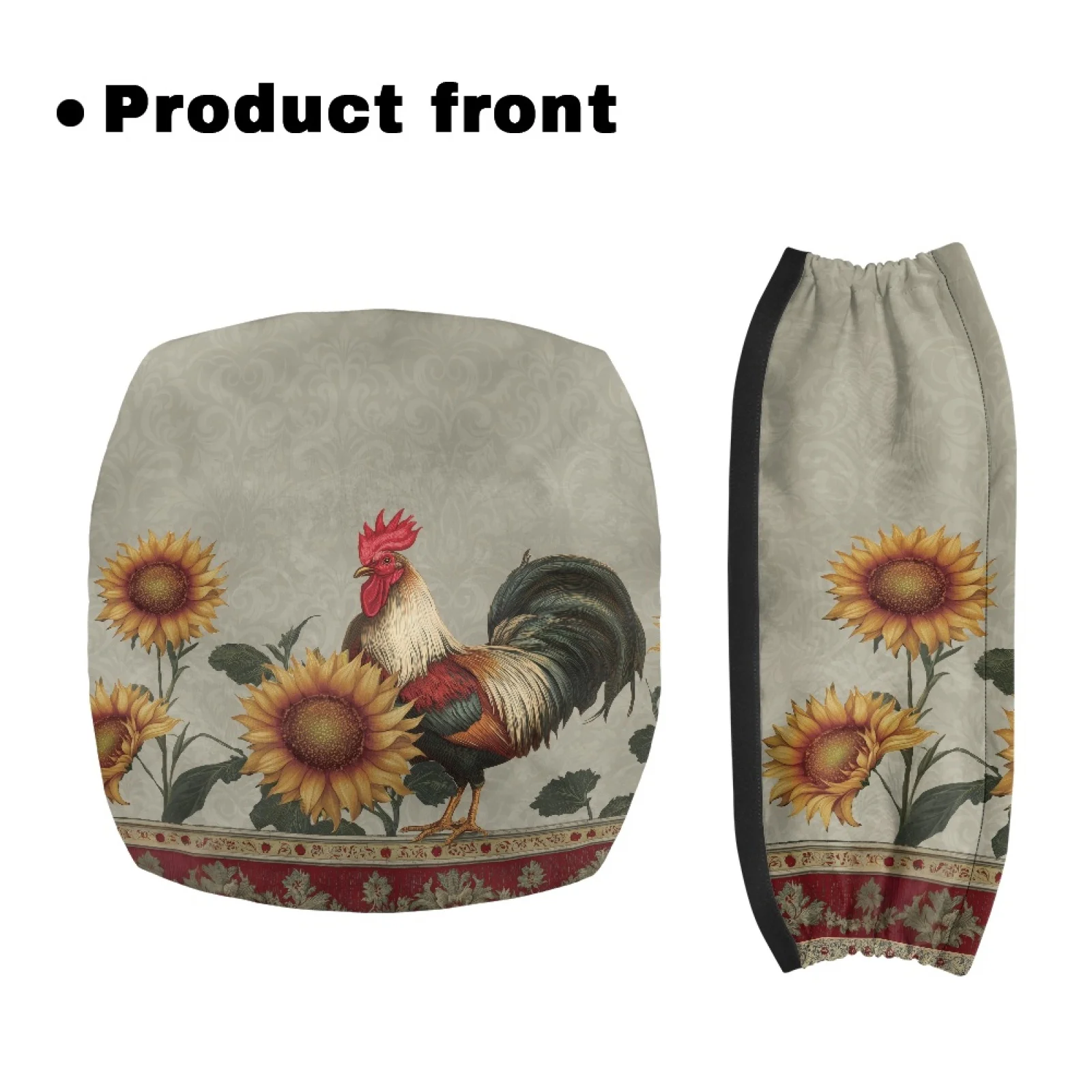 Coloranimal Rooster Sunflower Set of 2 Walker Seat Cushion Cover for Senior Ladies Seat & Backrest Cover Set New Design
