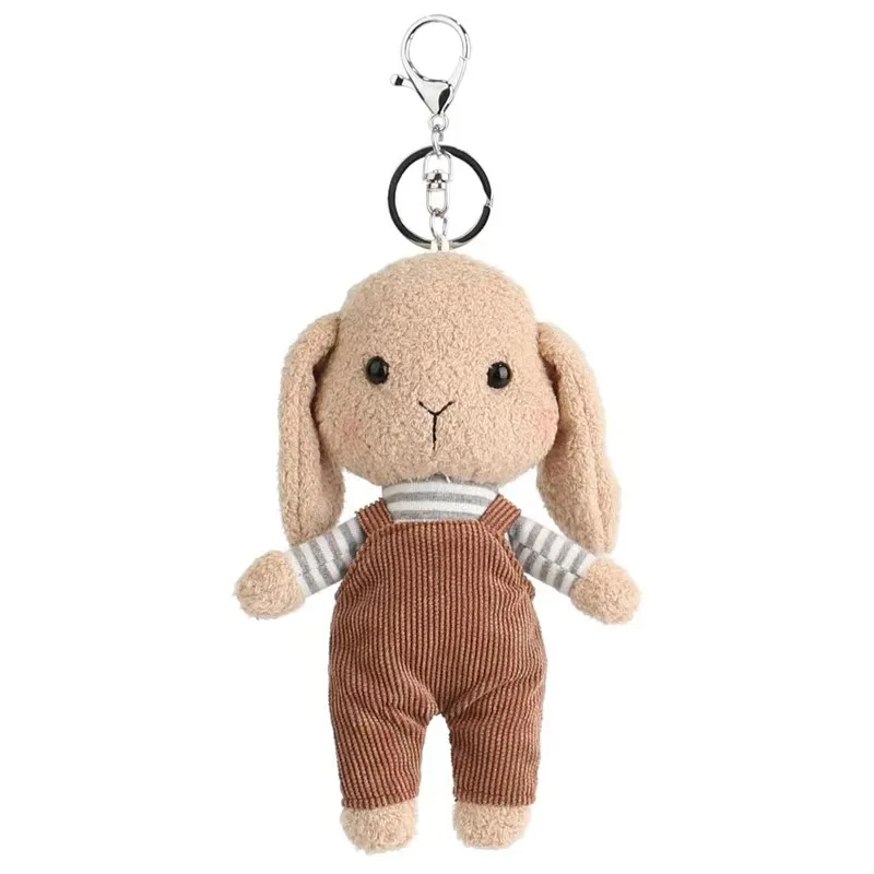 10cm Kate Rabbit Plush Keychain Kawaii Animals Toy Pendant Car Cute Plush Fur Pompom Linen Teddy Rabbit Doll Keychain