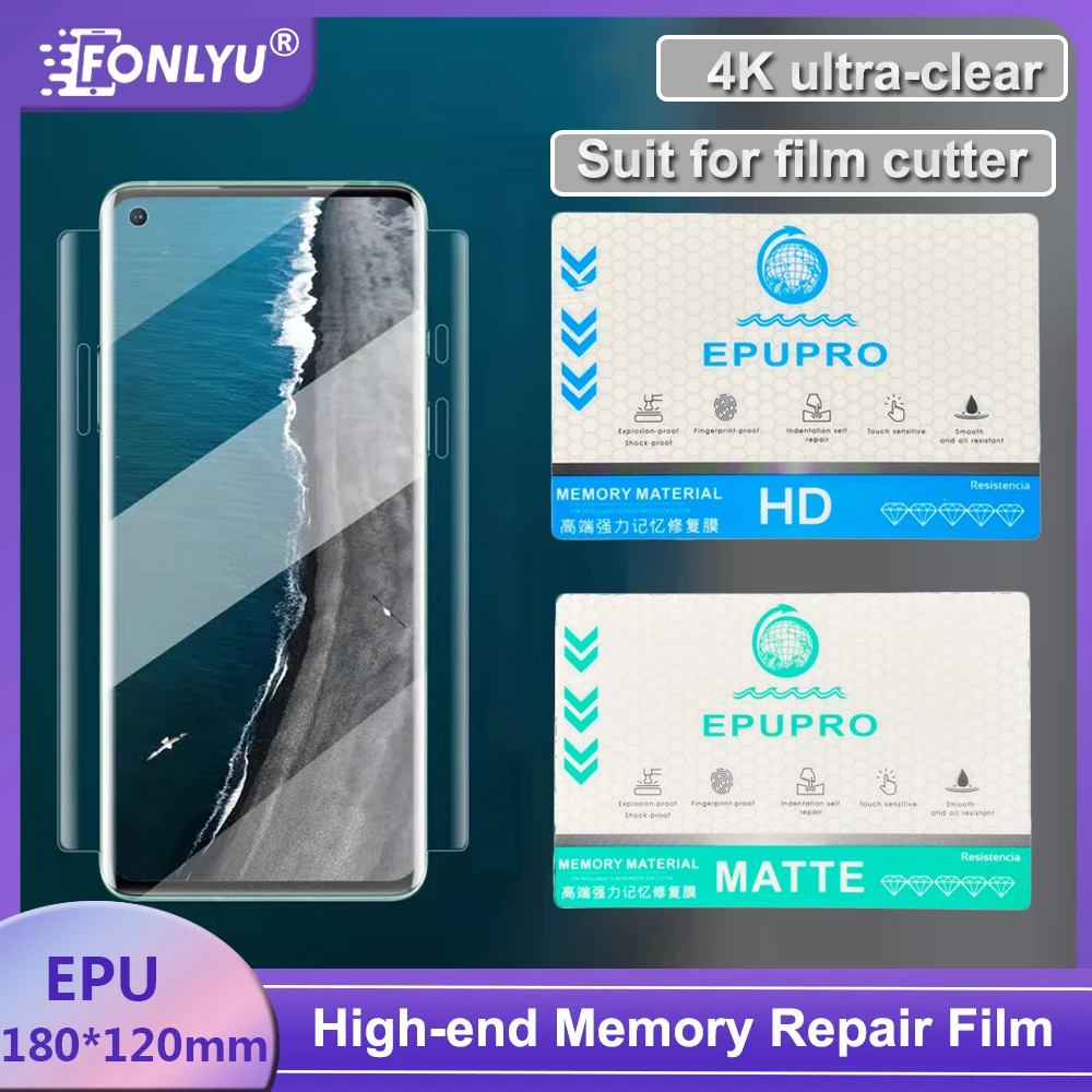 High-End EPU Hydrogel Film Instant Self-Repair HD Mate Flexible Phone Curved Full Screen Protector for SS-890C Cutting Machine