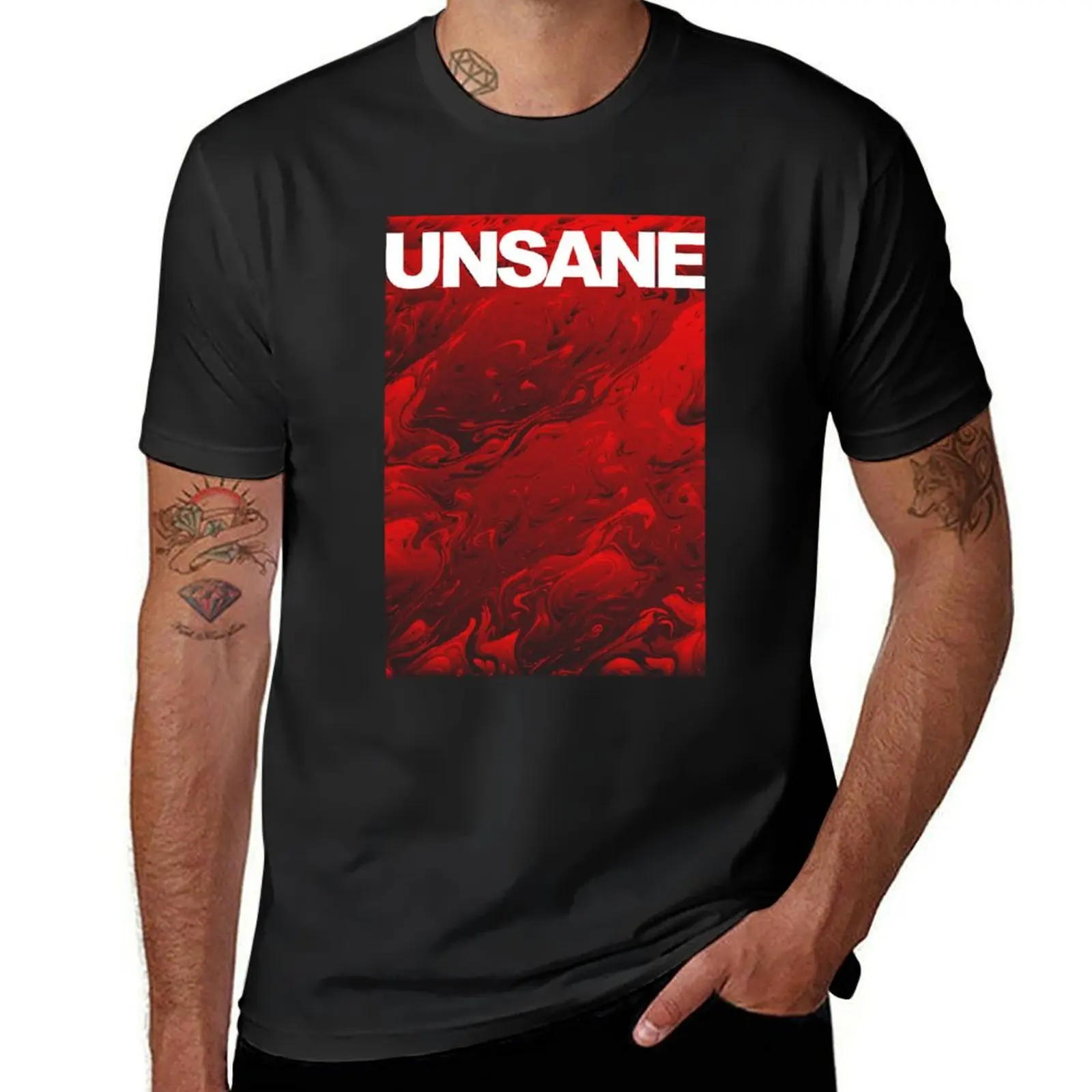 UNSANE RED BACKGROUND T-Shirt animal prinfor boys for a boy customs designer t shirt men